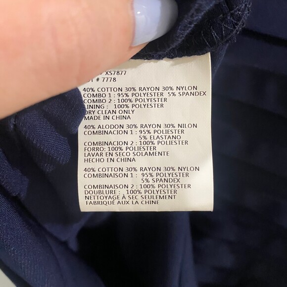 Xscape Lace Sheer Cocktail Dress - Navy/Black 8 - Picture 7 of 8